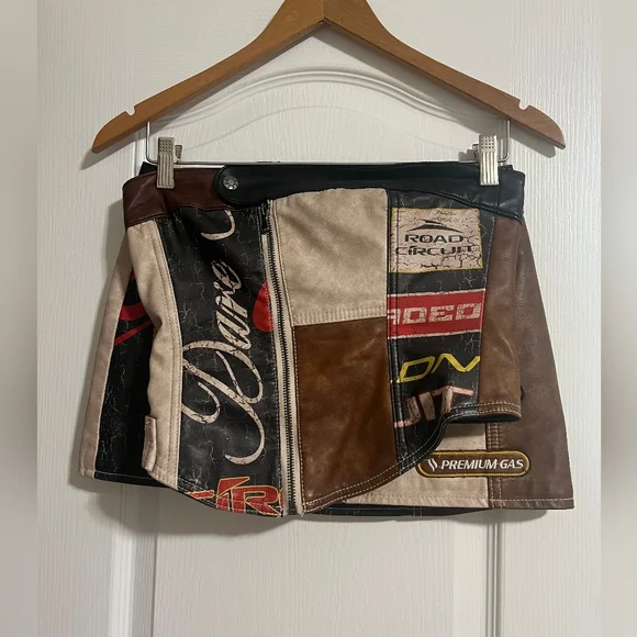 Jaded London Brown and Cream Patchwork Skirt Set - Picture 2 of 7